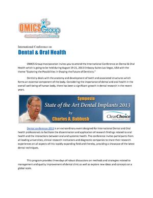 International Conference on Dental & Oral Health