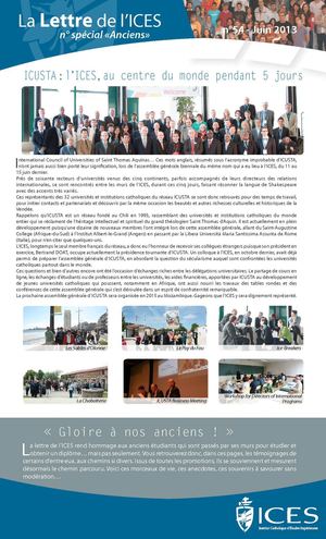 La Lettre de l'ICES - N° 54 - Juin 2013