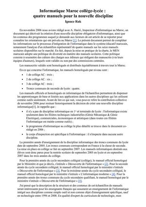 informatique maroc collège