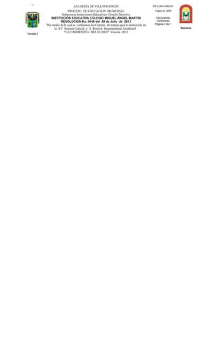 RESOLUCIÓN CARMENTEA 2013