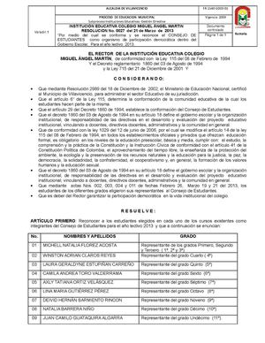RESOLUCIÓN CONSEJO DE ESTUDIANTES 2013