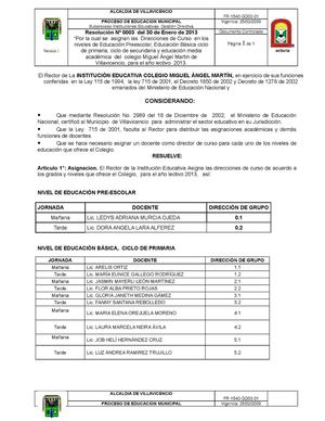 RESOLUCIÓN DIRECCIONES DE GRADO