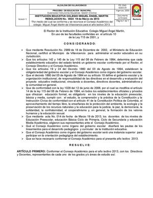 RESOLUCIÓN CONSEJO ACADÉMICO