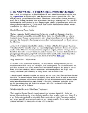 How And Where To Find Cheap Dentists In Chicago?