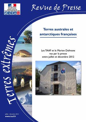 Revue de presse TAAF - 2nd semestre 2012