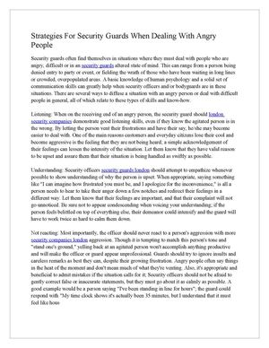 Strategies For Security Guards When Dealing With Angry People