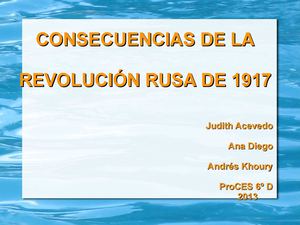Consecuencias de la Revolucion Rusa 
