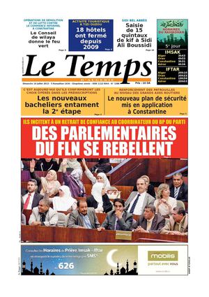 Le Temps d'Algérie Edition du Dimanche 14 Juillet 2013
