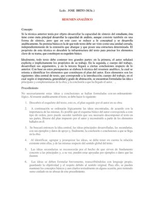 RESUMEN  ANALÍTICO