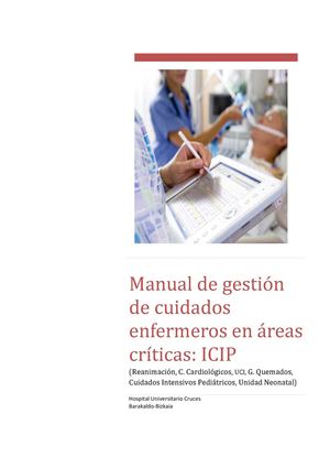 Manual de gestión de cuidados enfermeros en áreas críticas: ICIP