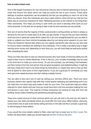 How To Make Instant Cash By Selling Services Online