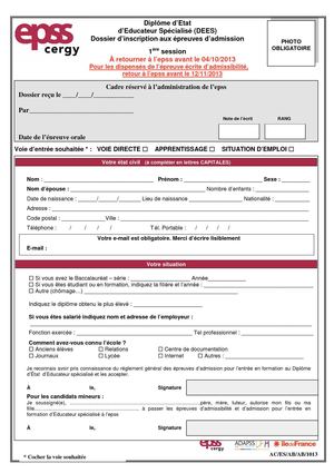 Dossier d'inscription ES1 2013-2014