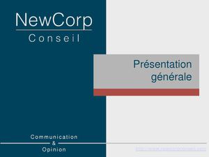 PRESENTATION NEWCORP CONSEIL