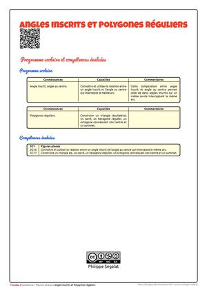angles inscrits et polygones réguliers