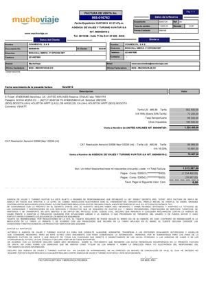 Factura Mucho viaje