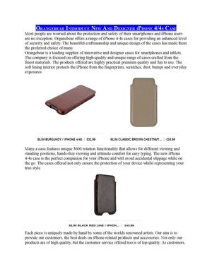 Orangebear Introduce New And Designer iPhone 4/4s Case