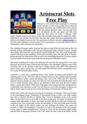 Aristocrat slots