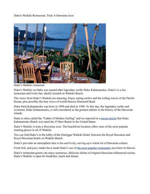 Duke's Waikiki Restaurant