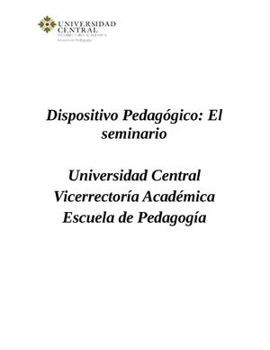 Dispositivo pedagógico el seminario 2.