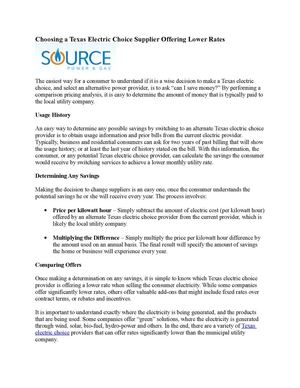 Choosing a Texas Electric Choice Supplier Offering Lower Rates