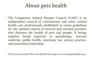About pets health