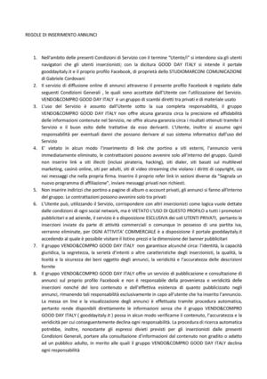 REGOLE DI INSERIMENTO ANNUNCI