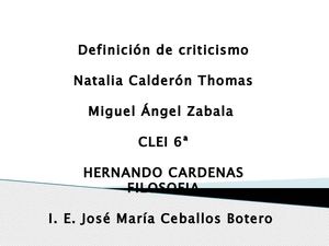 Criticismo 