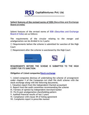 Salient features of the revised norms of Securities and Exchange Board of India (SEBI Consultant)