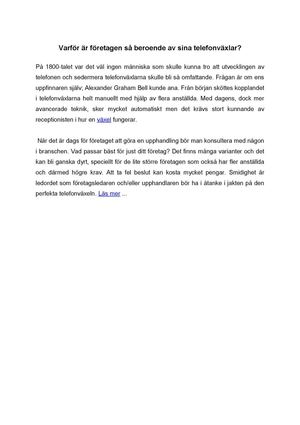 Varför är företagen så beroende av sina telefonväxlar?