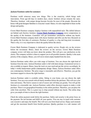 Jackson Furniture outlet for customers