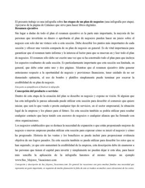 Infografía etapas Plan de Negocios