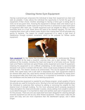 How to Clean Gym Exercise Equipment?
