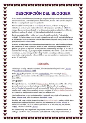 Descripción del blogger