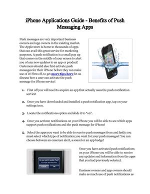 iPhone Applications Guide - Benefits of Push Messaging Apps