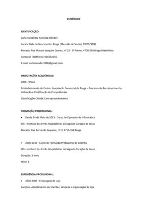 Currículo Cronológico