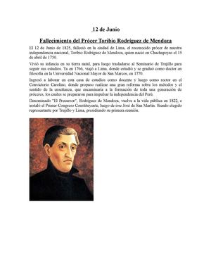 12 de Junio Toribio Rodriguez de Mendoza