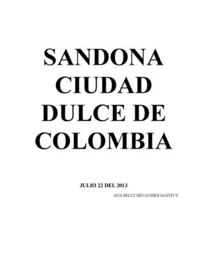 SANDONA TIERRA DULCE DE COLOMBIA