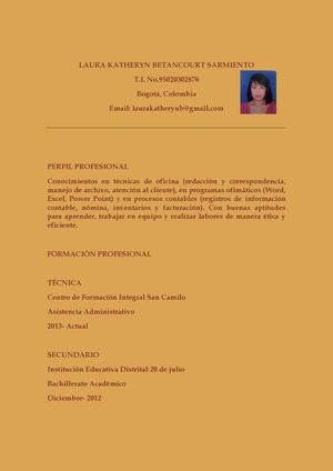 hoja de vida laura