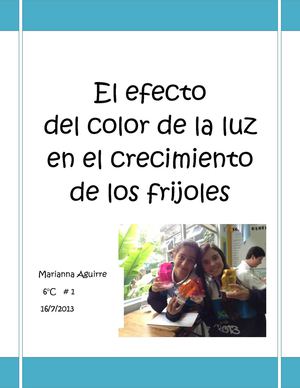 El efecto del color de la luz en el crecimiento de los frijoles