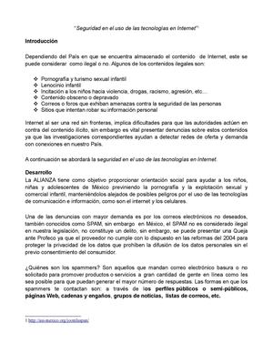 Seguridad en el uso de las tecnologías en Internet