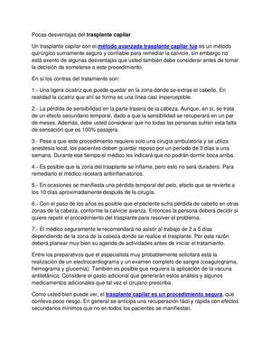 desventajas del trasplante capilar 