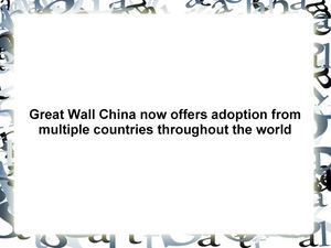 Great Wall China Adoption 