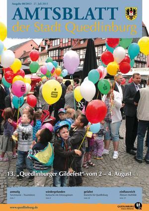 Amtsblatt der Stadt Quedlinburg Ausgabe 08/2013 27. Juli 2013