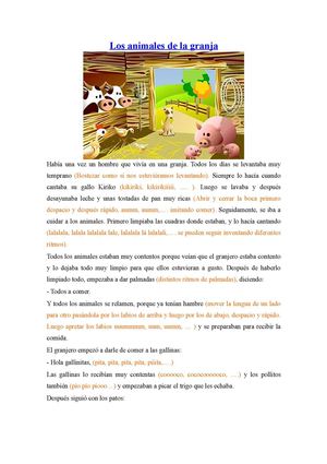 Cuento "Los animales de la granja"