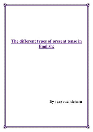 The different types of present tense in English