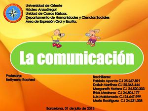 Comunicación. Lingüística Sección 35. Bettyema Rached