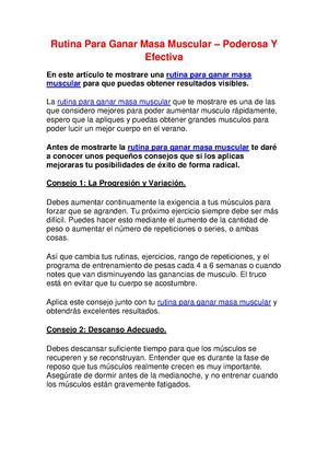 Las mejores rutinas para aumentar masa muscular
