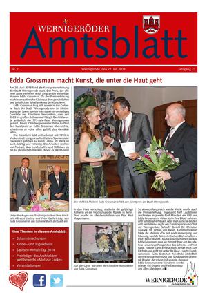 Amtsblatt Stadt Wernigerode 07 - 2013