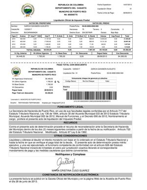Gaceta Municipal Notificaciones Predios Impuesto Predial 