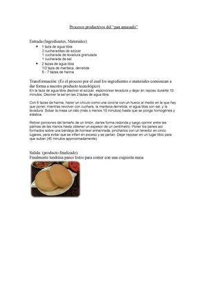 Proceso productivo:pan